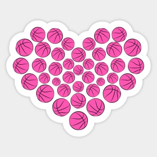 Pink Basketball Heart by Balls Sticker